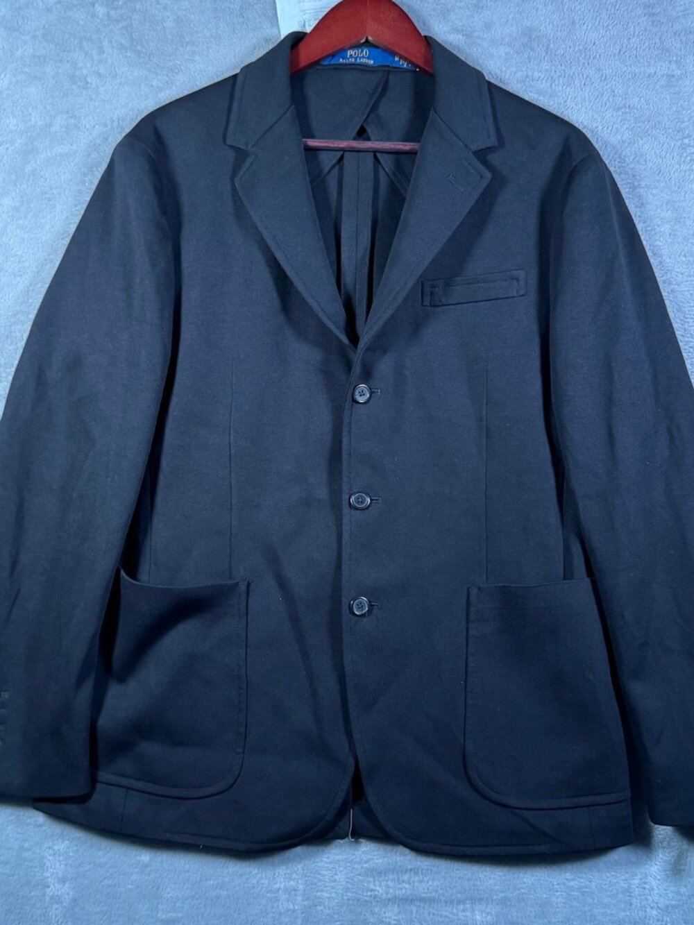 Polo Ralph Lauren Blazer Mens M Black Modern Fit Knit Jersey Sportcoat $298